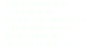 - Vinho do Porto (Preto) 50g - Ginginha (Preto) 50g - Pêra da Rocha do Oeste (Verde) 75g - Cereja do Fundão (Pretao) 75g - Laranja e Gengibre 50g - Erva Príncipe e Gengibre 50g